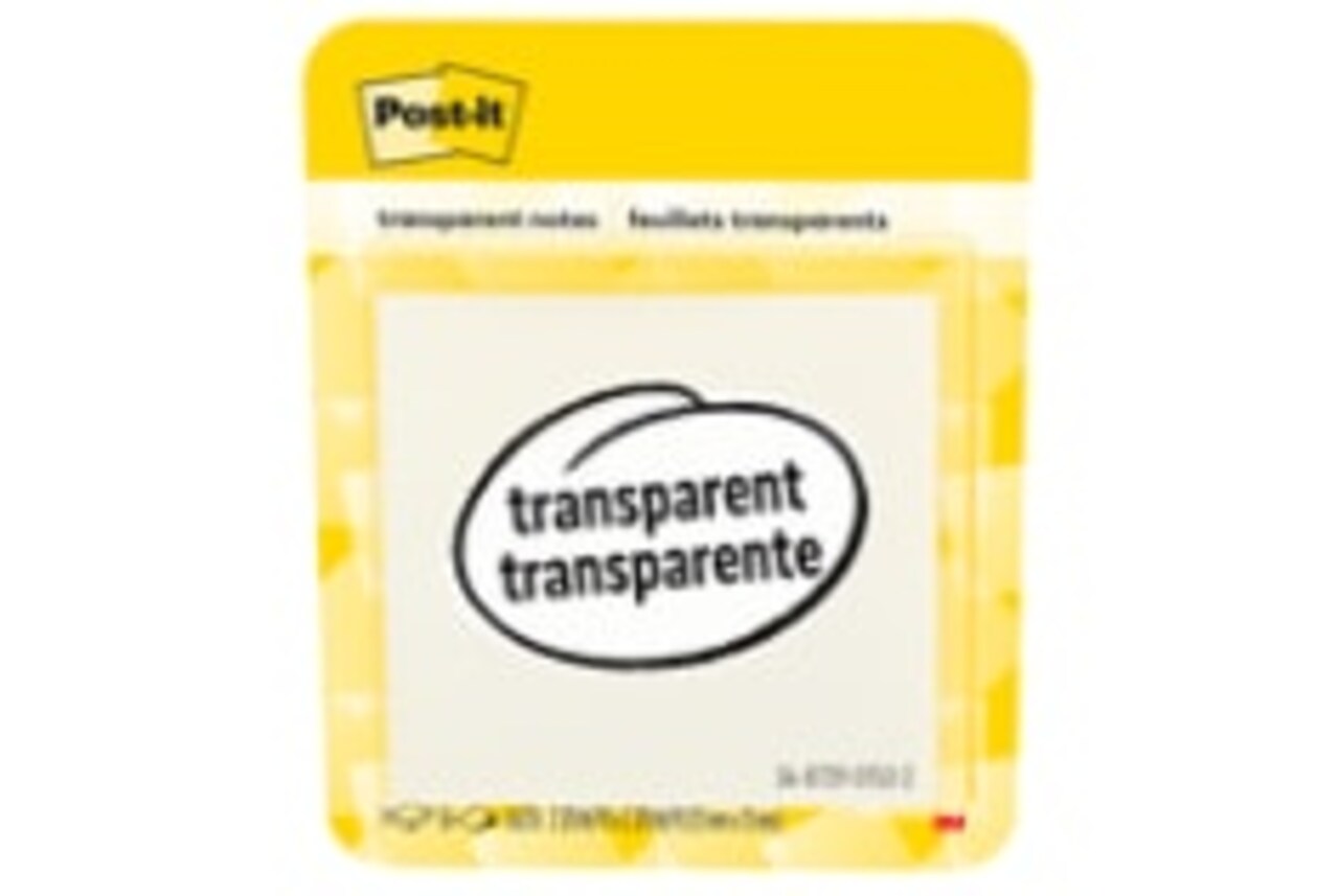 Post-it® Transparent Note 600-TRSPT-WM, 2-7/8 in x 2-7/8 in (73 mm x 73 mm)